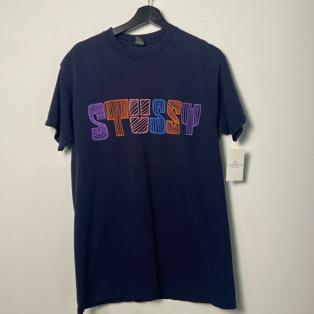 Stussy Spellout Crayon Design Shirt - M
